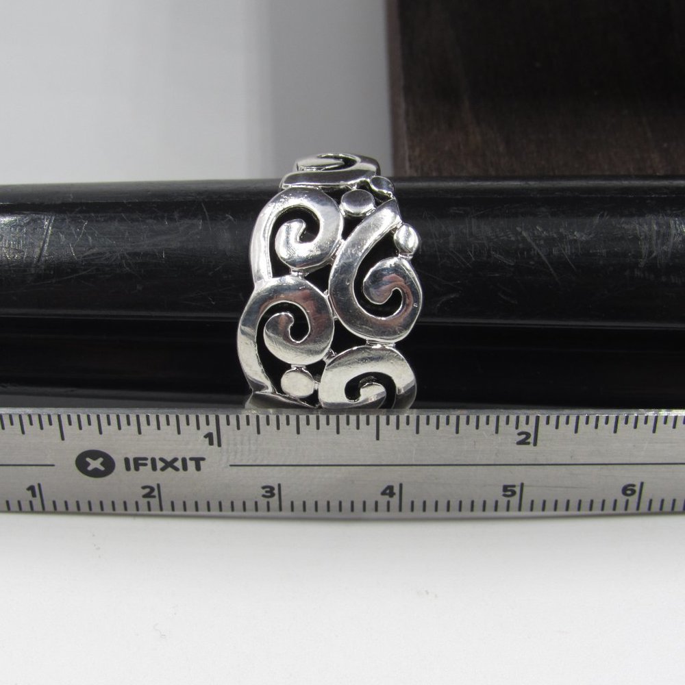 Size 9.5 Sterling Silver Stylish Cutout Band Ring - Picture 6 of 7